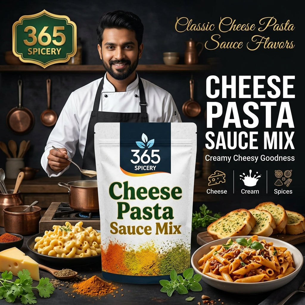 Cheese Pasta Sauce Powder Mix | Jain-Friendly No Onion No Garlic | Premium Quality | No Artificial Flavours | 365 Spicery