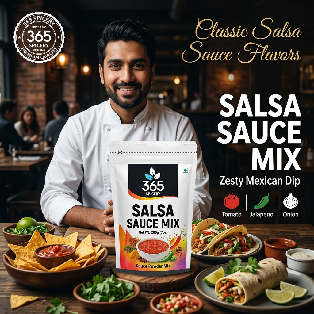 Salsa Sauce Powder Mix | Jain-Friendly No Onion No Garlic | Natural Ingredients | No MSG | 365 Spicery