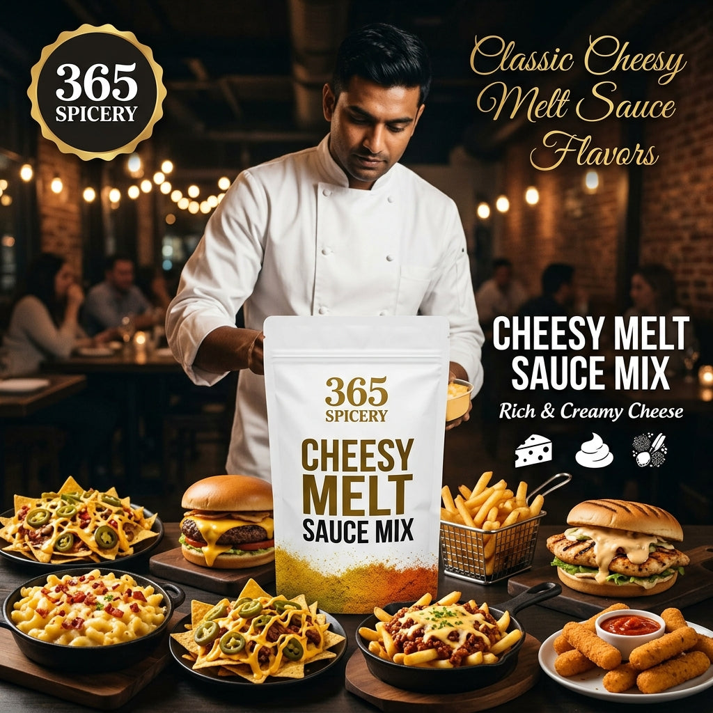 Cheesy Melt Sauce Powder Mix | Jain-Friendly No Onion No Garlic | Premium Quality | No Artificial Flavours | 365 Spicery