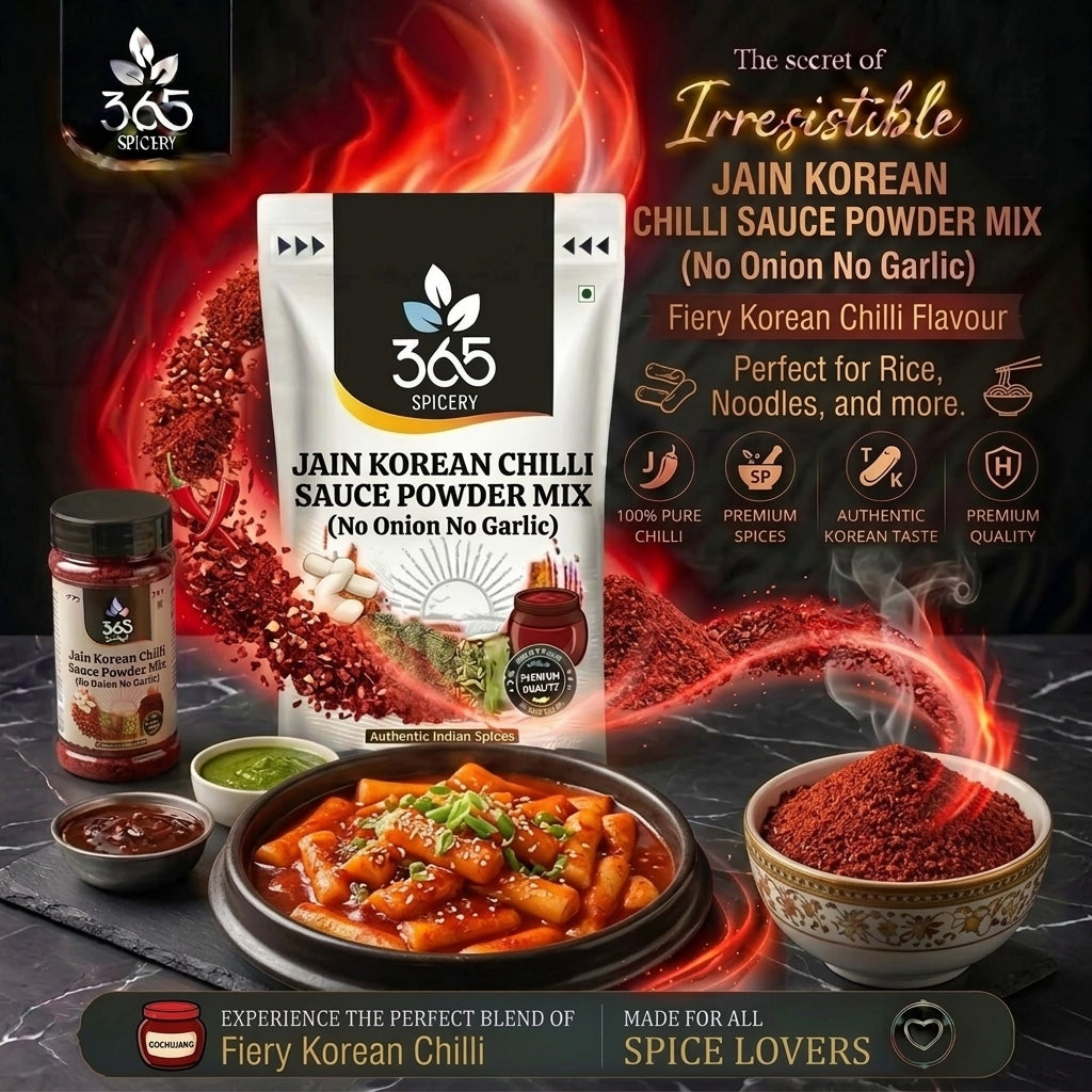Jain Korean Chilli Sauce Powder Mix | No Onion No Garlic | Natural Ingredients | No Artificial Colours | 365 Spicery