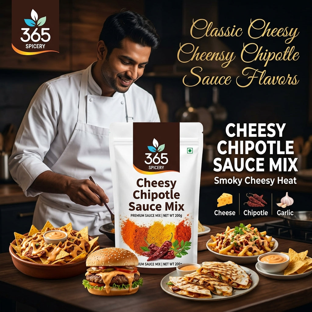 Cheesy Chipotle Sauce Powder Mix | Jain-Friendly No Onion No Garlic | Premium Quality | No MSG | 365 Spicery