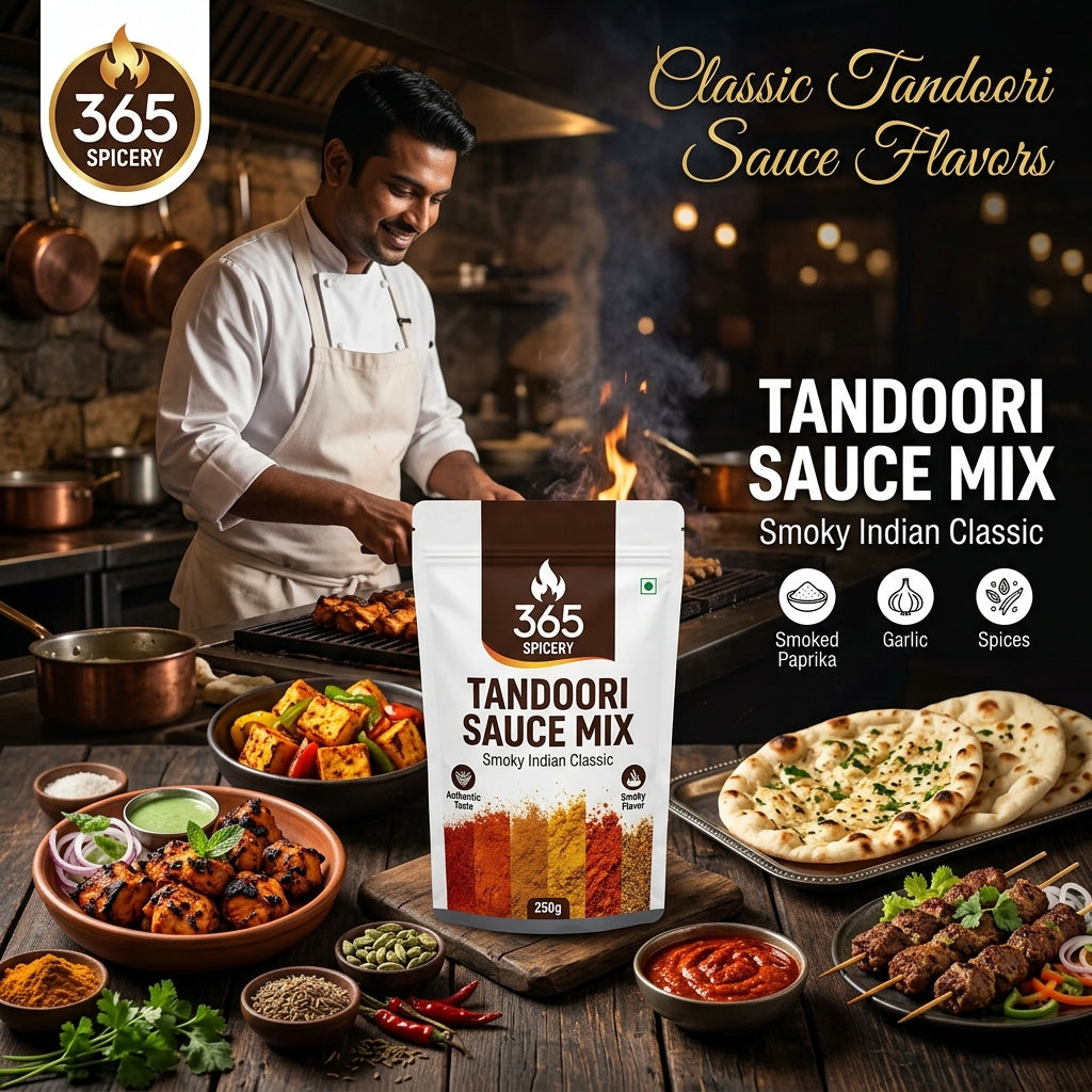 Tandoori Sauce Powder Mix | Jain-Friendly No Onion No Garlic | Vegan | No Artificial Flavours | 365 Spicery