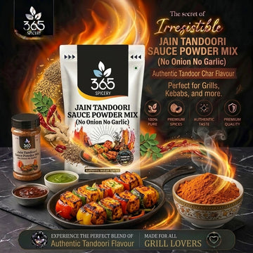 Jain Tandoori Sauce Powder Mix | No Onion No Garlic | Vegan | No Artificial Flavours | 365 Spicery