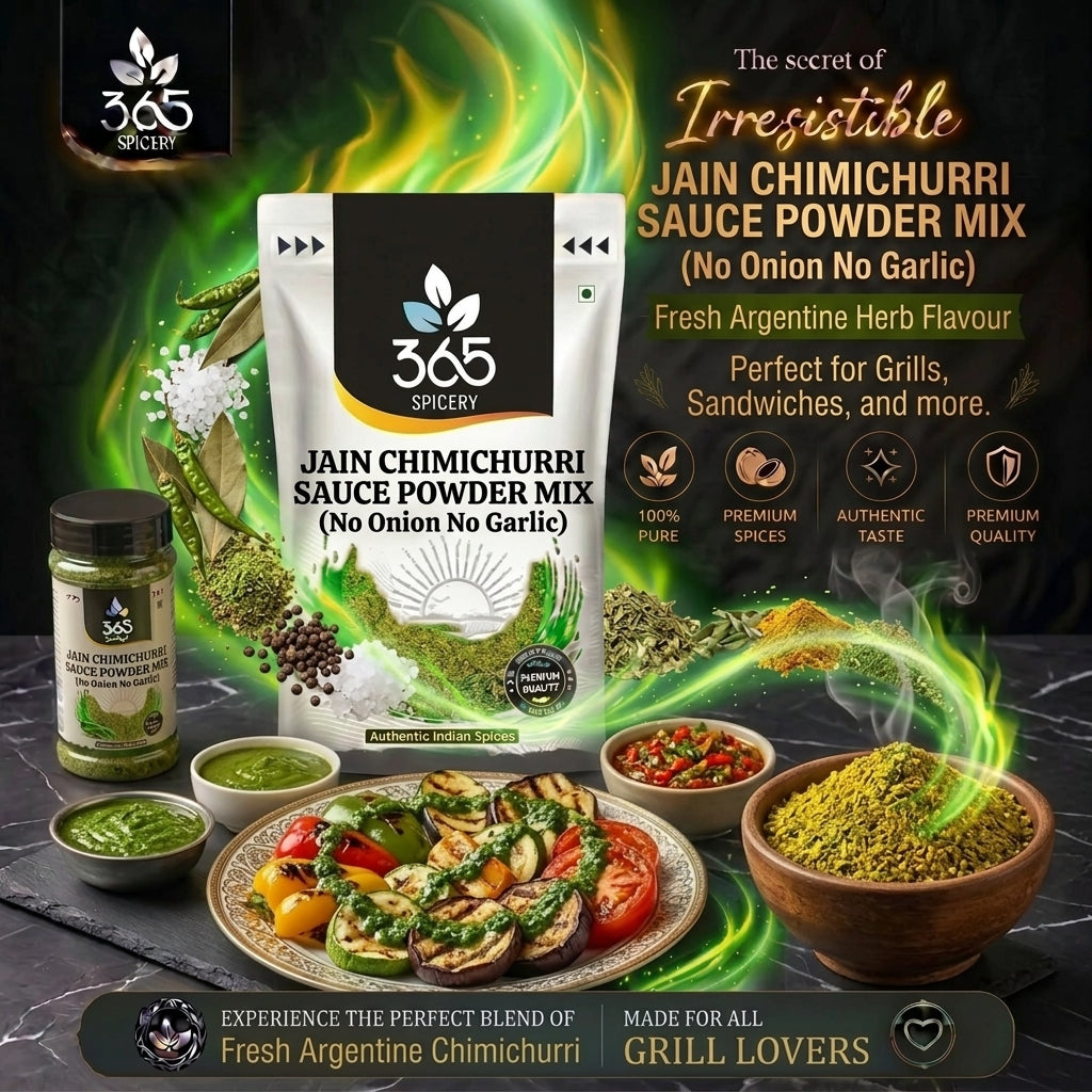 Jain Chimichurri Sauce Powder Mix | No Onion No Garlic | Natural Ingredients | Premium Quality | 365 Spicery