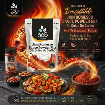 Jain Romesco Sauce Powder Mix | No Onion No Garlic | Gluten-Free | No MSG | Made in India | 365 Spicery