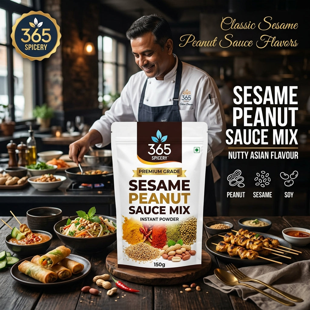 Sesame Peanut Sauce Powder Mix | Jain-Friendly No Onion No Garlic | Natural Ingredients | Premium Quality | 365 Spicery