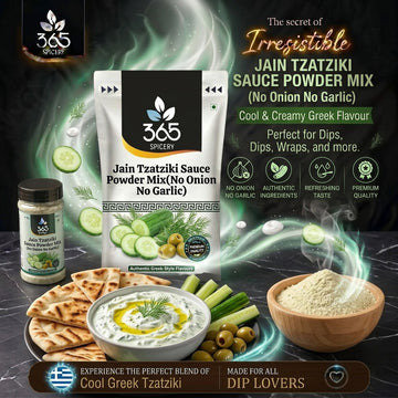Jain Tzatziki Sauce Powder Mix | No Onion No Garlic | Natural Ingredients | Premium Quality | 365 Spicery