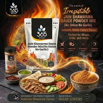 Jain Shawarma Sauce Powder Mix | No Onion No Garlic | Authentic Taste | No Artificial Colours | 365 Spicery