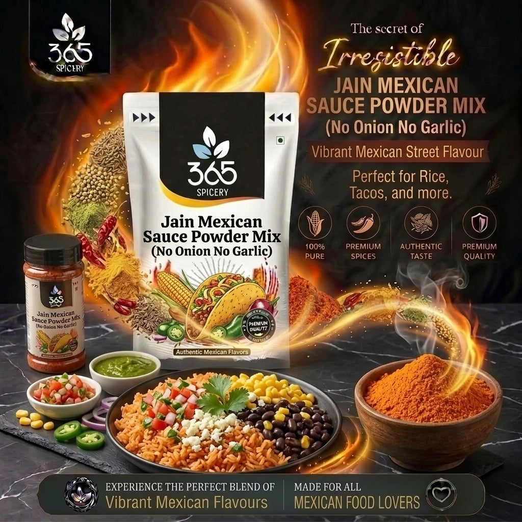 Jain Mexican Sauce Powder Mix | No Onion No Garlic | Premium Quality | Gluten-Free | 365 Spicery