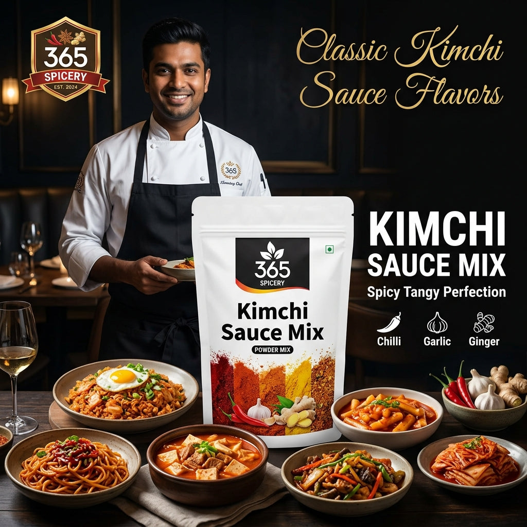 Kimchi Sauce Powder Mix | Jain-Friendly No Onion No Garlic | Natural Ingredients | No Artificial Colours | 365 Spicery