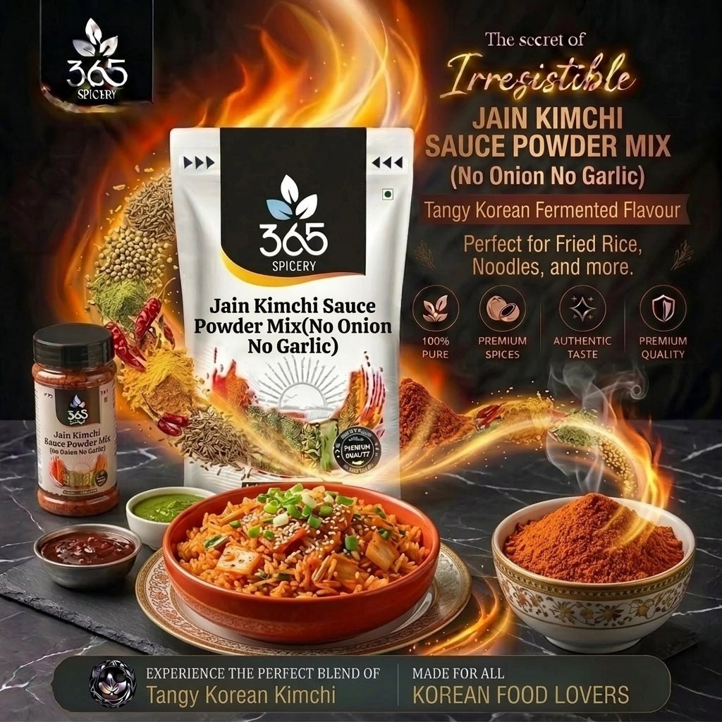 Jain Kimchi Sauce Powder Mix | No Onion No Garlic | Natural Ingredients | No Artificial Colours | 365 Spicery
