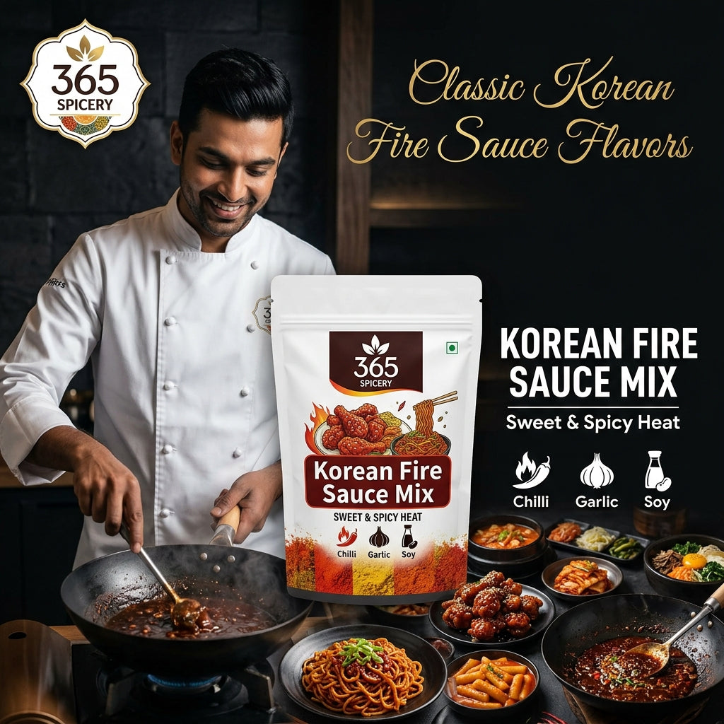 Korean Fire Sauce Powder Mix | Jain-Friendly No Onion No Garlic | No Artificial Flavours | Made in India | 365 Spicery