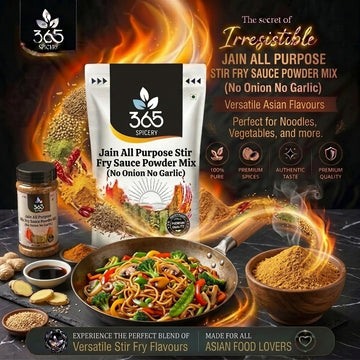 Jain All Purpose Stir Fry Sauce Powder Mix | No Onion No Garlic | Gluten-Free | Premium Quality | 365 Spicery