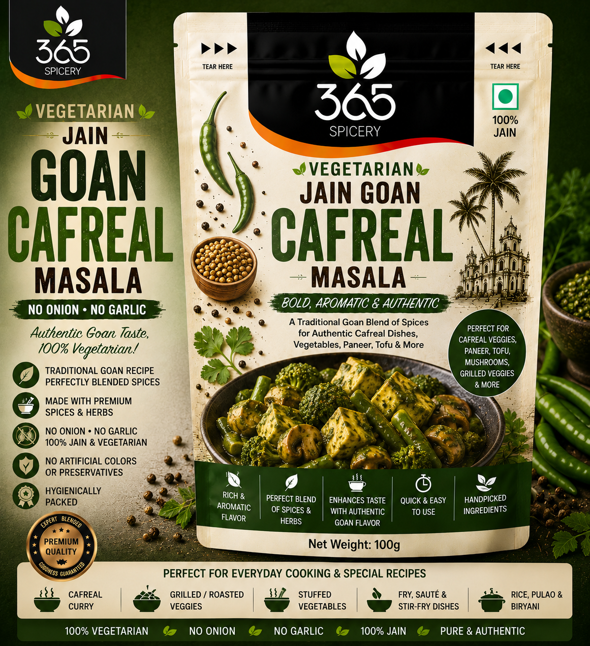 Jain Goan Cafreal Masala (No Onion No Garlic)