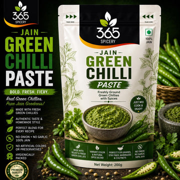 Jain Green Chilli Paste | No Onion No Garlic | Jain-Friendly | Fresh Spicy Marinade | No Colours | 365 Spicery