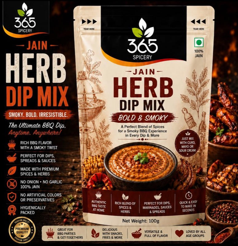 JAIN HERB DIP MIX | No Onion No Garlic | No Artificial Flavours | Premium Garden Blend | 365 Spicery