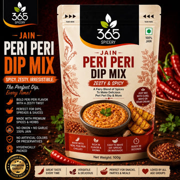 JAIN PERI PERI DIP MIX | No Onion No Garlic | No Artificial Flavours | Spicy Vegan Seasoning | 365 Spicery