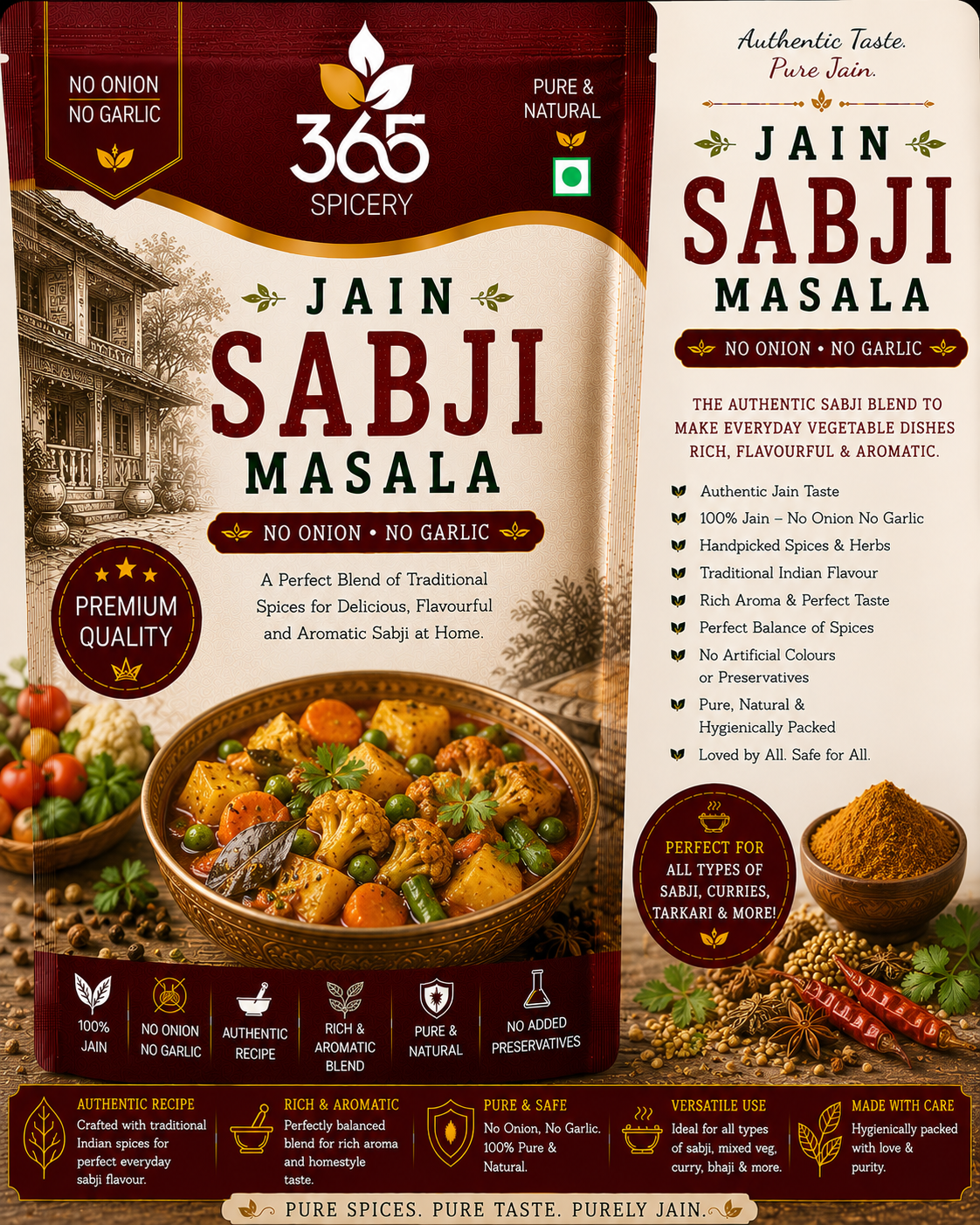 Jain Sabji Masala (No Onion No Garlic)