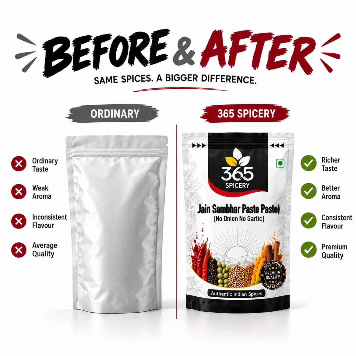 Jain Sambhar Paste (No Onion No Garlic Paste)