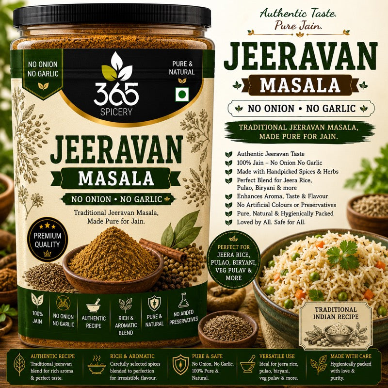 Jeeravan Masala | Tangy Indore Style Chaat Spice | Premium Quality | No MSG | 365 Spicery