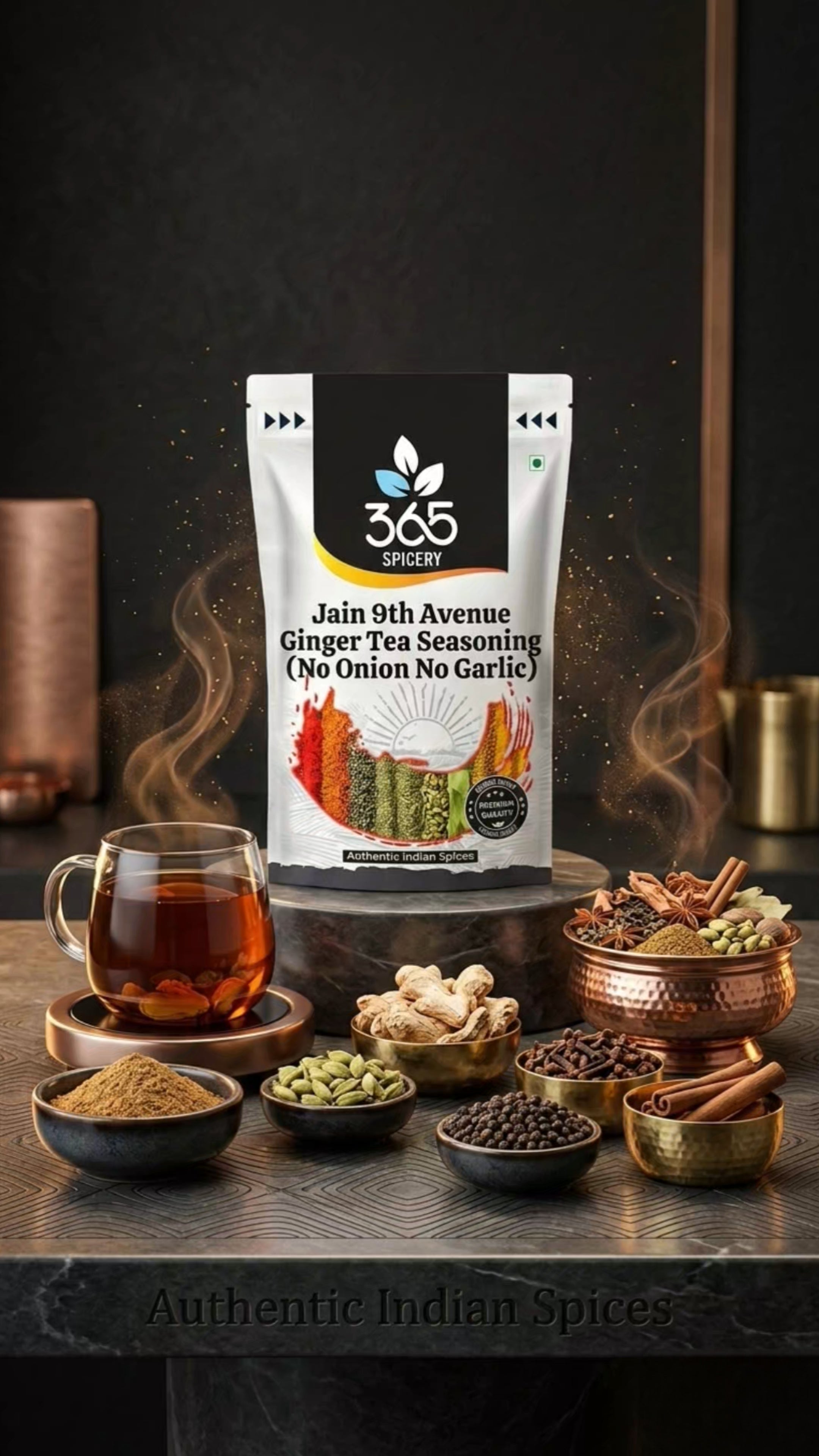 Jain 9th Avenue Ginger Tea Seasoning | No Onion No Garlic | Jain-Friendly | Natural Ingredients | Tea | 365 Spicery