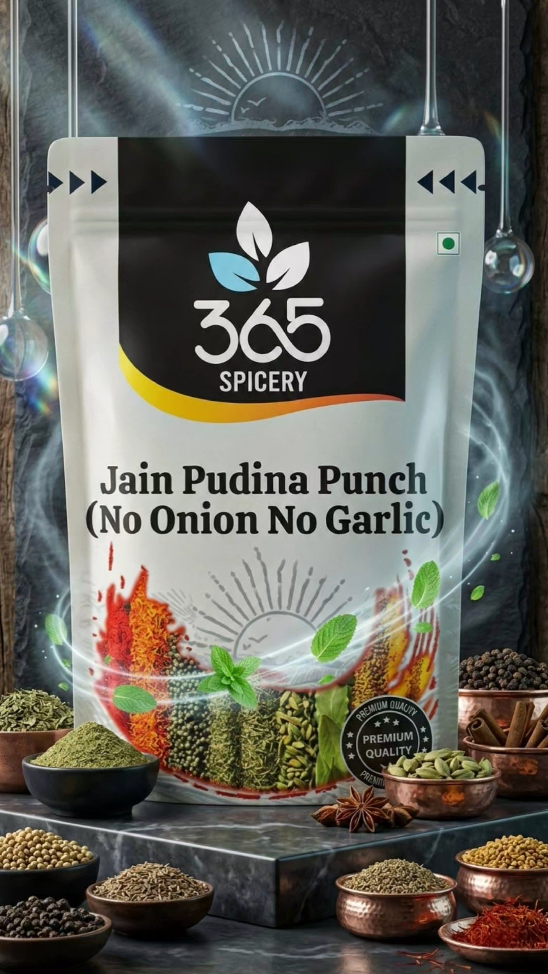 Jain Pudina Punch | No Onion No Garlic | Jain-Friendly | Natural Ingredients | For Street Food | 365 Spicery