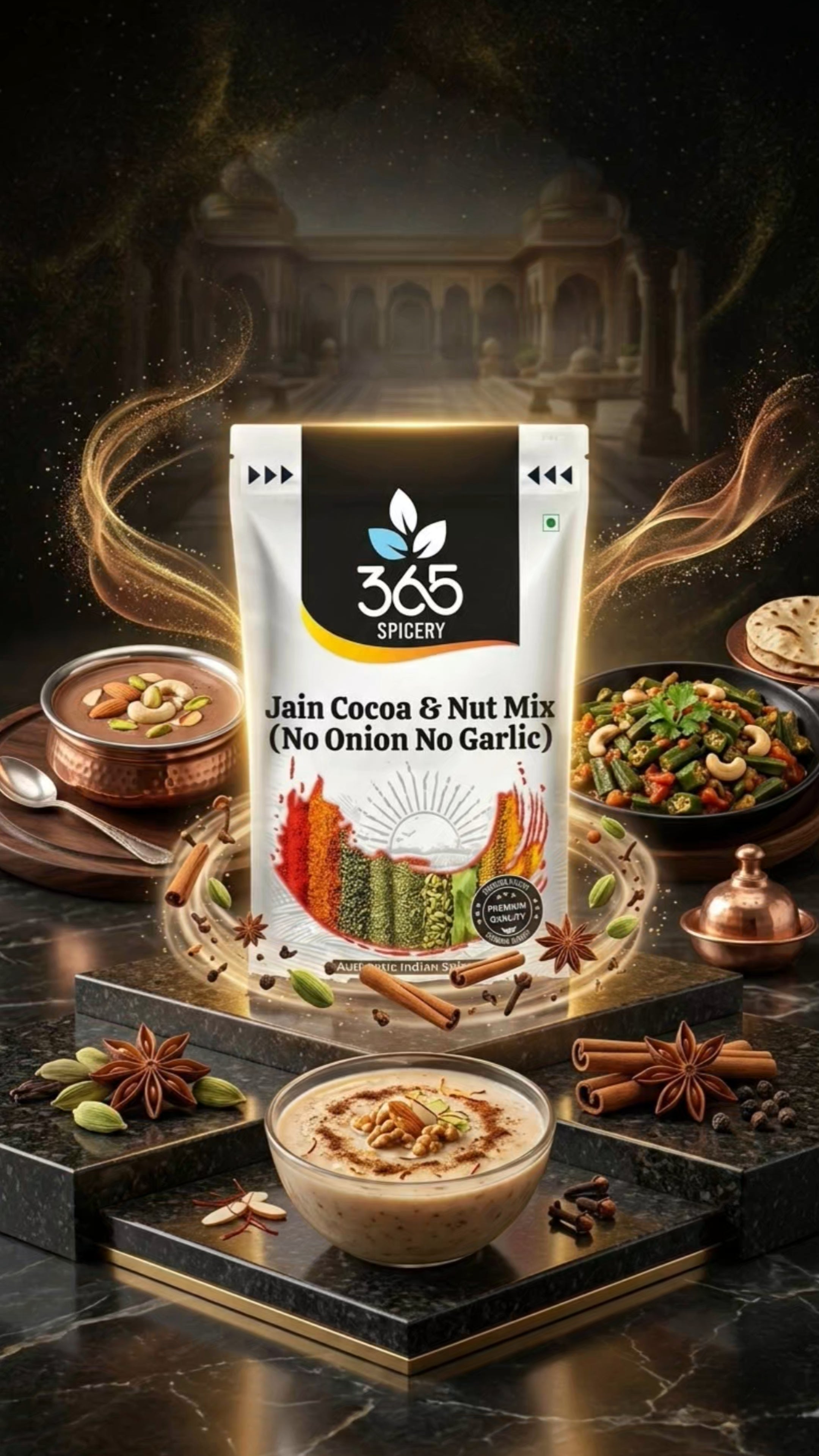 Jain Cocoa & Nut Mix | No Onion No Garlic | Jain-Friendly | Natural Ingredients | For Sweet Snacks | 365 Spicery
