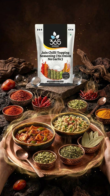 Jain Chilli Topping Seasoning | No Onion No Garlic | Jain-Friendly | Premium Quality | For Snacks | 365 Spicery
