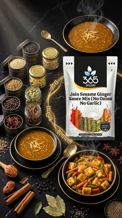 Jain Sesame Ginger Sauce Mix | No Onion No Garlic | Jain-Friendly | No Artificial Colours | Snacks | 365 Spicery
