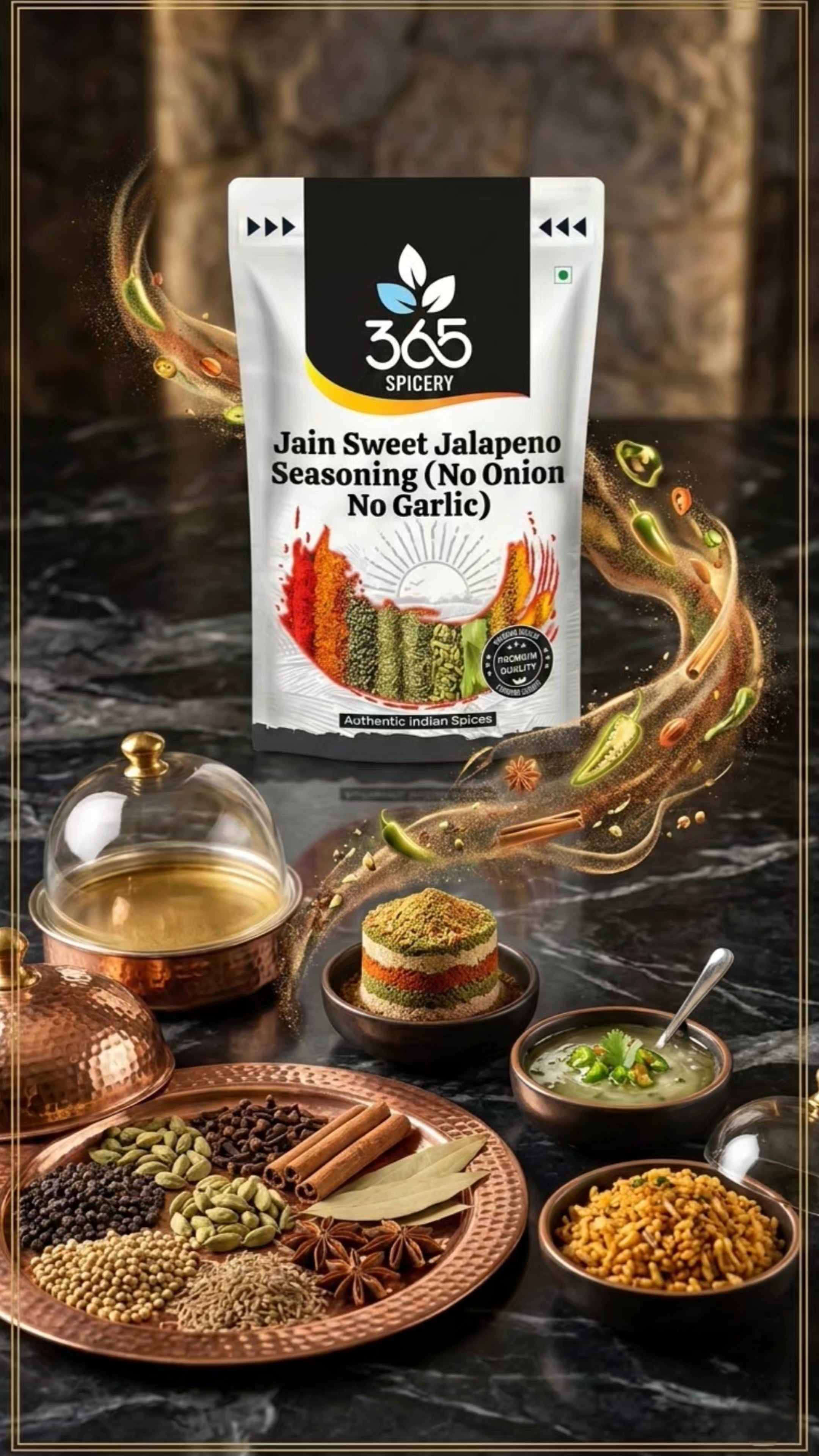 Jain Sweet Jalapeno Seasoning | No Onion No Garlic | Jain-Friendly | No Artificial Colours | For Fries | 365 Spicery
