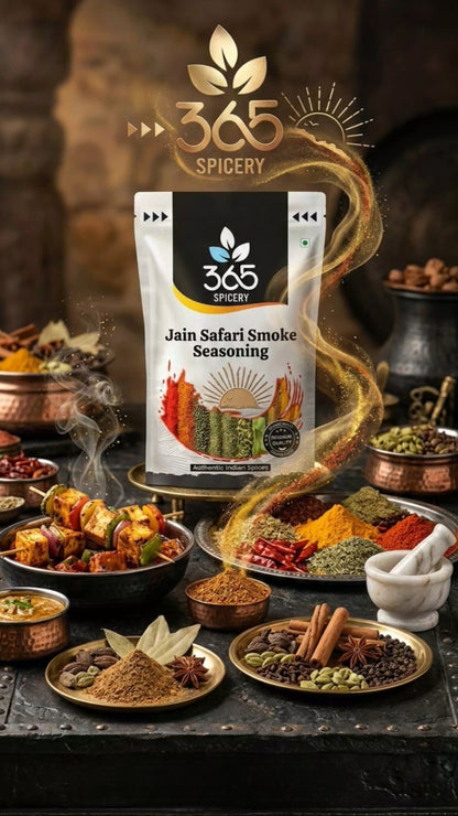 Jain Safari Smoke Seasoning | No Onion No Garlic | Jain-Friendly | Premium Quality | Deep Smoky Taste | 365 Spicery