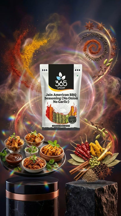 Jain American BBQ Seasoning | No Onion No Garlic | Jain-Friendly | Gluten-Free | For Grills & Snacks | 365 Spicery