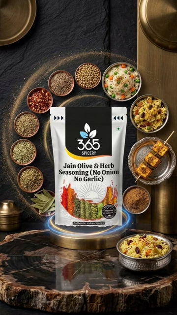 Jain Olive & Herb Seasoning | No Onion No Garlic | Jain-Friendly | Gluten-Free | Mediterranean Blend | 365 Spicery