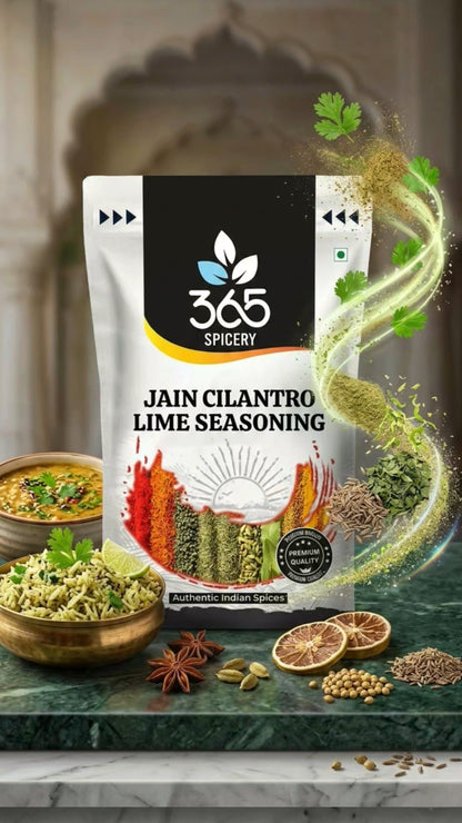 JAIN CILANTRO LIME SEASONING | No Onion No Garlic | Jain-Friendly | Gluten-Free | Zesty Snack Topping | 365 Spicery
