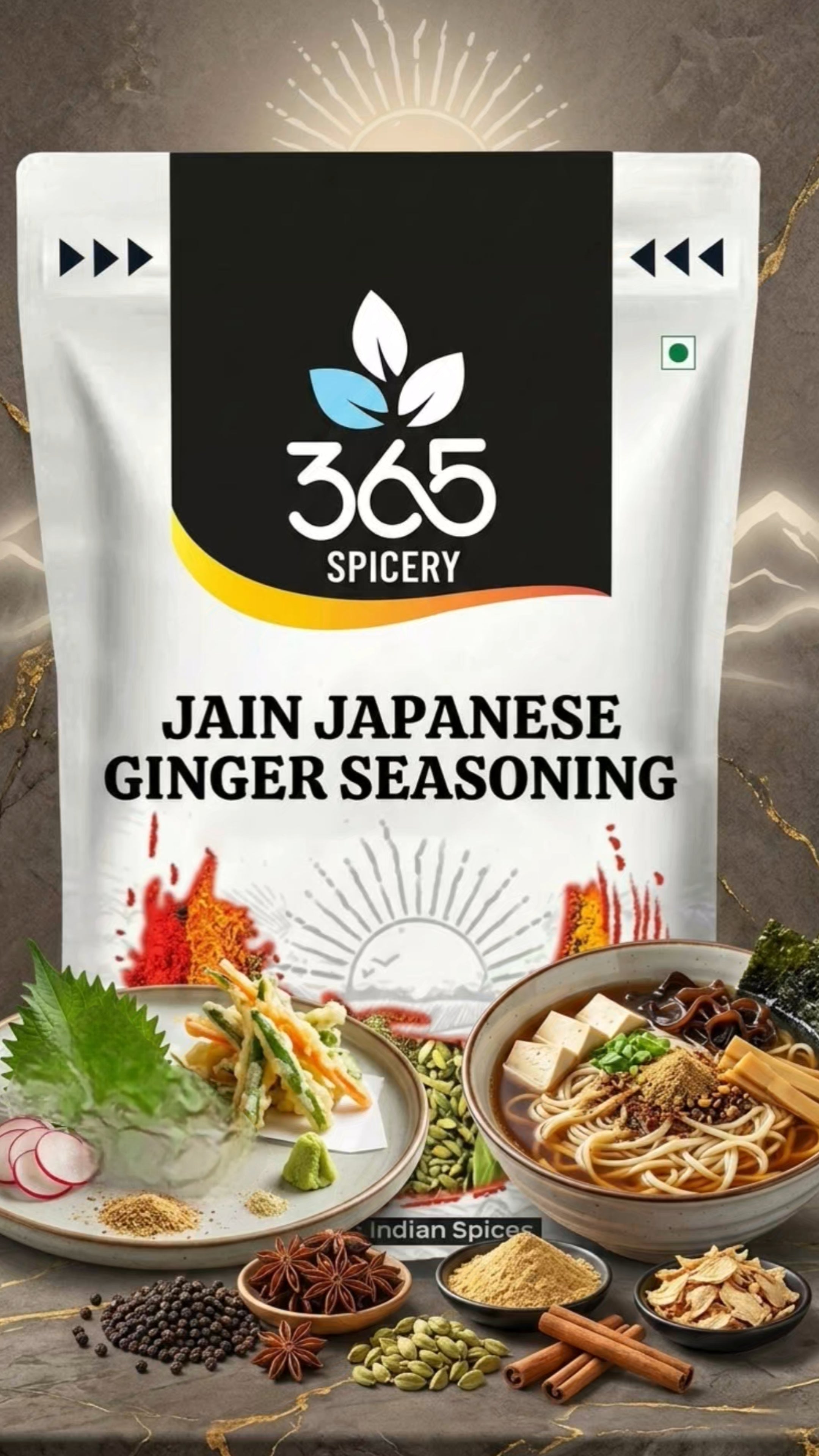 JAIN JAPANESE GINGER SEASONING | No Onion No Garlic | Jain-Friendly | Natural Ingredients | Zesty Kick | 365 Spicery