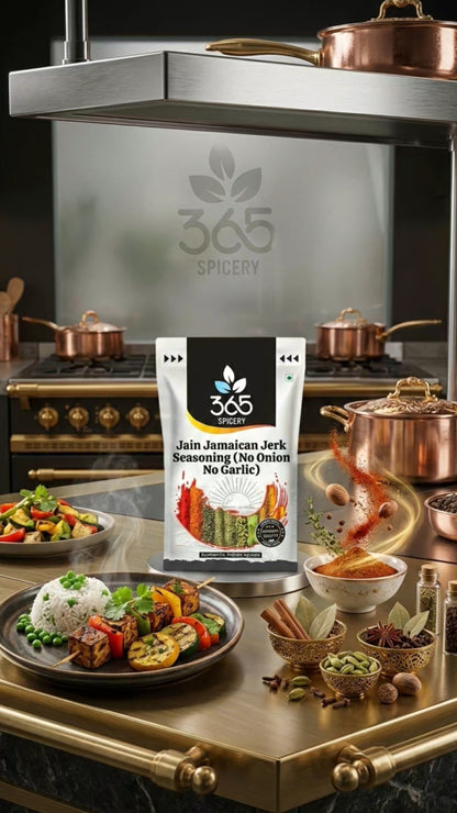 Jain Jamaican Jerk Seasoning | No Onion No Garlic | Jain-Friendly | No MSG | Bold Caribbean Flavors | 365 Spicery