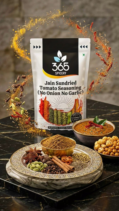 Jain Sundried Tomato Seasoning | No Onion No Garlic | Jain-Friendly | Natural Ingredients | Rich Taste | 365 Spicery