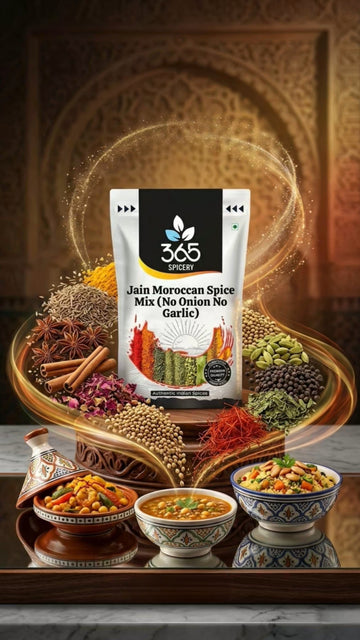Jain Moroccan Spice Mix | No Onion No Garlic | Jain-Friendly | Premium Quality | Exotic Aromatic Blend | 365 Spicery