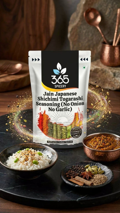 Jain Japanese Shichimi Togarashi Seasoning | No Onion No Garlic | Jain-Friendly | No Artificial Flavours | 365 Spicery