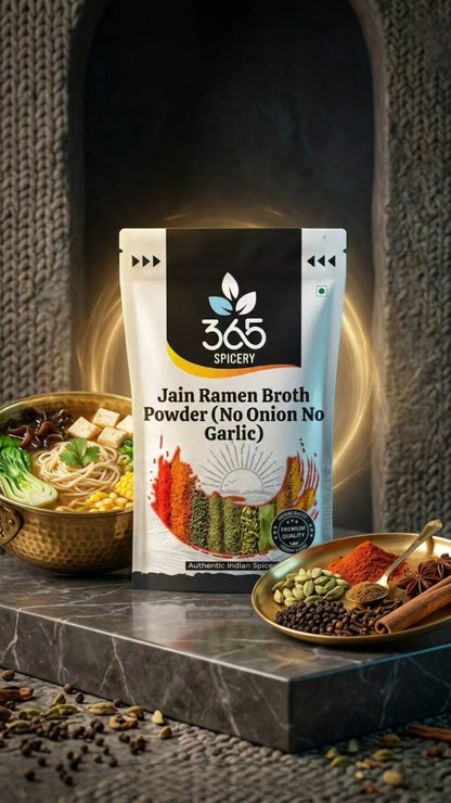 Jain Ramen Broth Powder | No Onion No Garlic | Jain-Friendly | Vegan | Authentic Umami Flavor | 365 Spicery