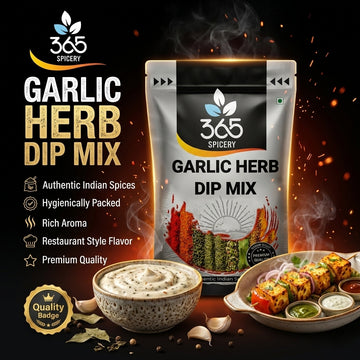 GARLIC HERB DIP MIX | Savoury Aromatic Blend | No Artificial Colours | Gluten-Free | Ideal for Spreads | 365 Spicery