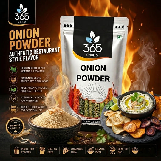 Onion Powder | Premium Dehydrated Spice for Instant Mixes | No Artificial Flavours | Made in India | 365 Spicery