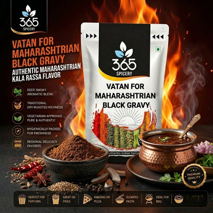 Vatan For Maharashtrian Black Gravy | Authentic Regional Spice Blend | Vegan | Natural Ingredients | 365 Spicery