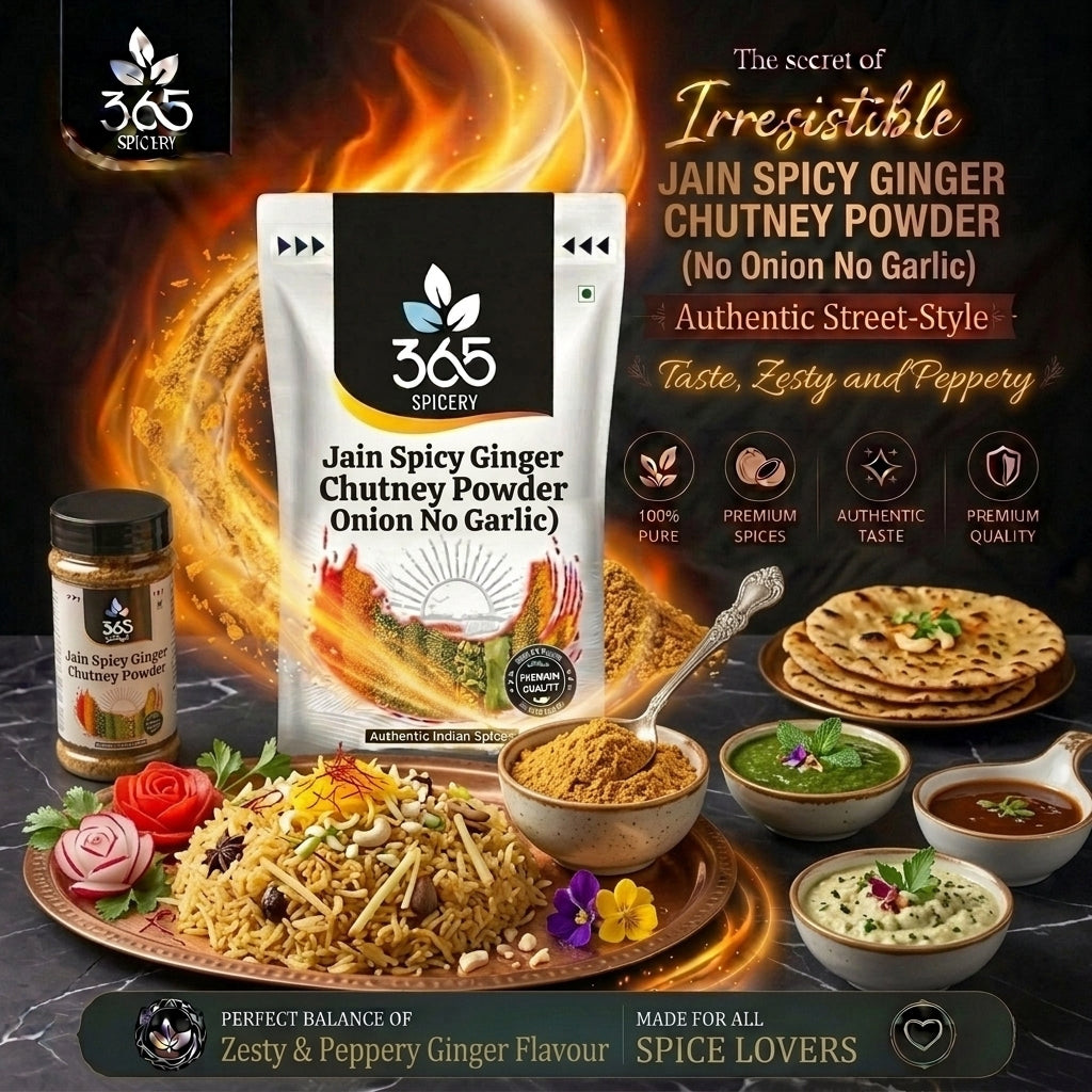 Jain Spicy Ginger Chutney Powder (No Onion No Garlic) — 365 Spicery