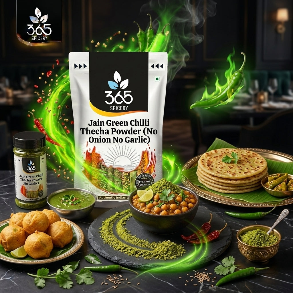 Jain Green Chilli Thecha (No Onion No Garlic) — 365 Spicery