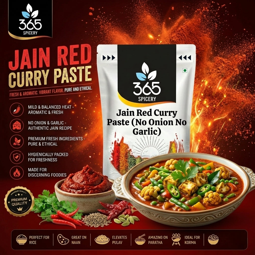 JAIN RED CURRY PASTE (No Onion No Garlic) — 365 Spicery