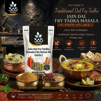 Jain Dal Fry Tadka Masala | No Onion No Garlic | Jain-Friendly | Authentic Tempering Seasoning | 365 Spicery