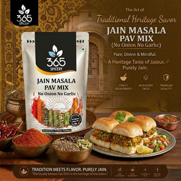 Jain Masala Pav Mix | No Onion No Garlic | Jain-Friendly | Classic Street Food Seasoning | 365 Spicery