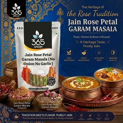 Jain Rose Petal Garam Masala | No Onion No Garlic | Jain-Friendly | Unique Floral Spice Blend | 365 Spicery