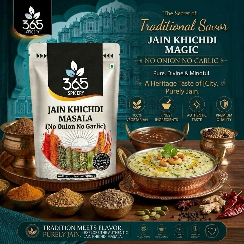 Jain Khichdi Masala | No Onion No Garlic | Jain-Friendly | Authentic Comfort Food Seasoning | 365 Spicery